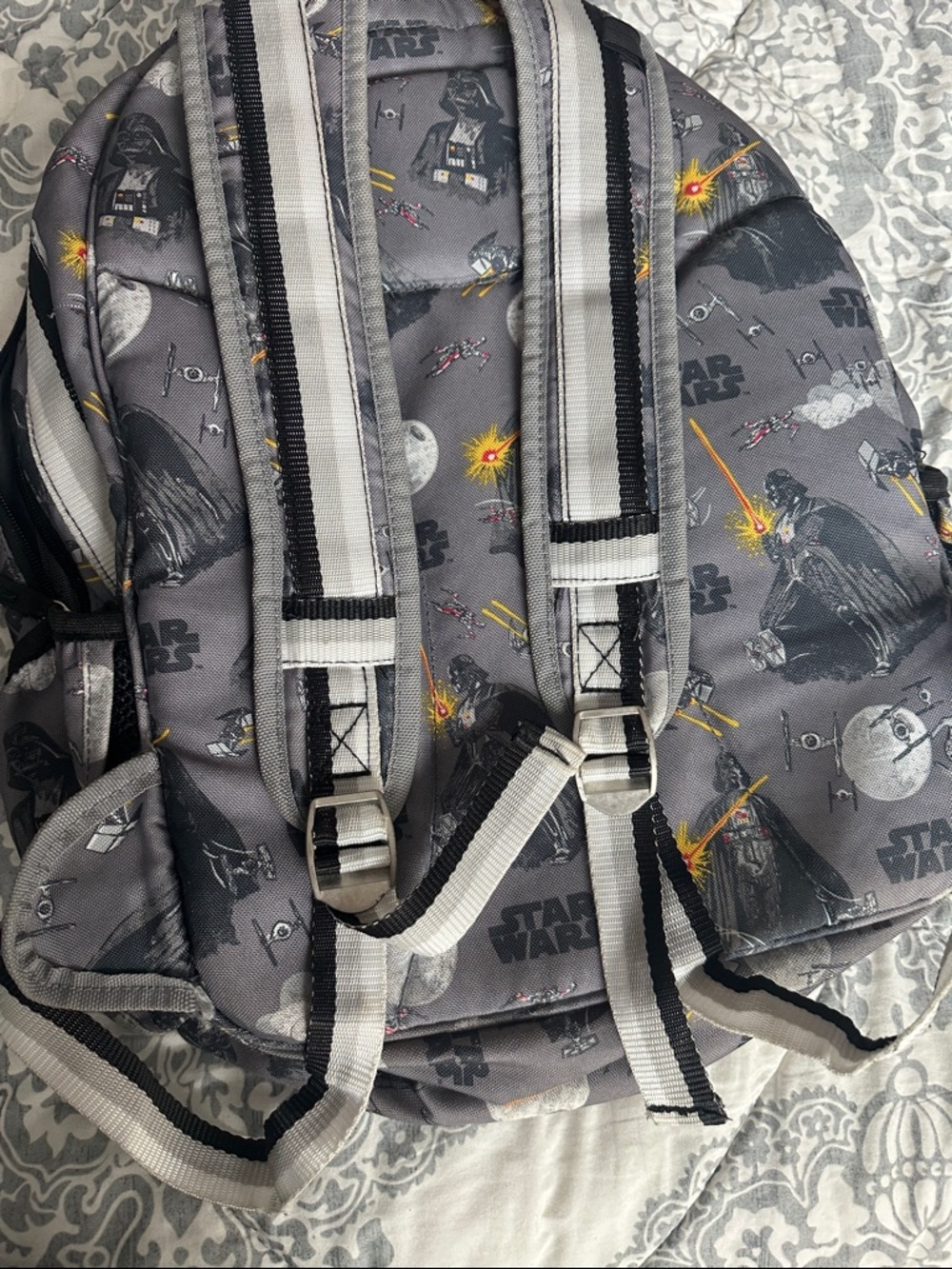 Potter Barn Star Wars Gray Darth Vader Print Backpack - Picture 8 of 11